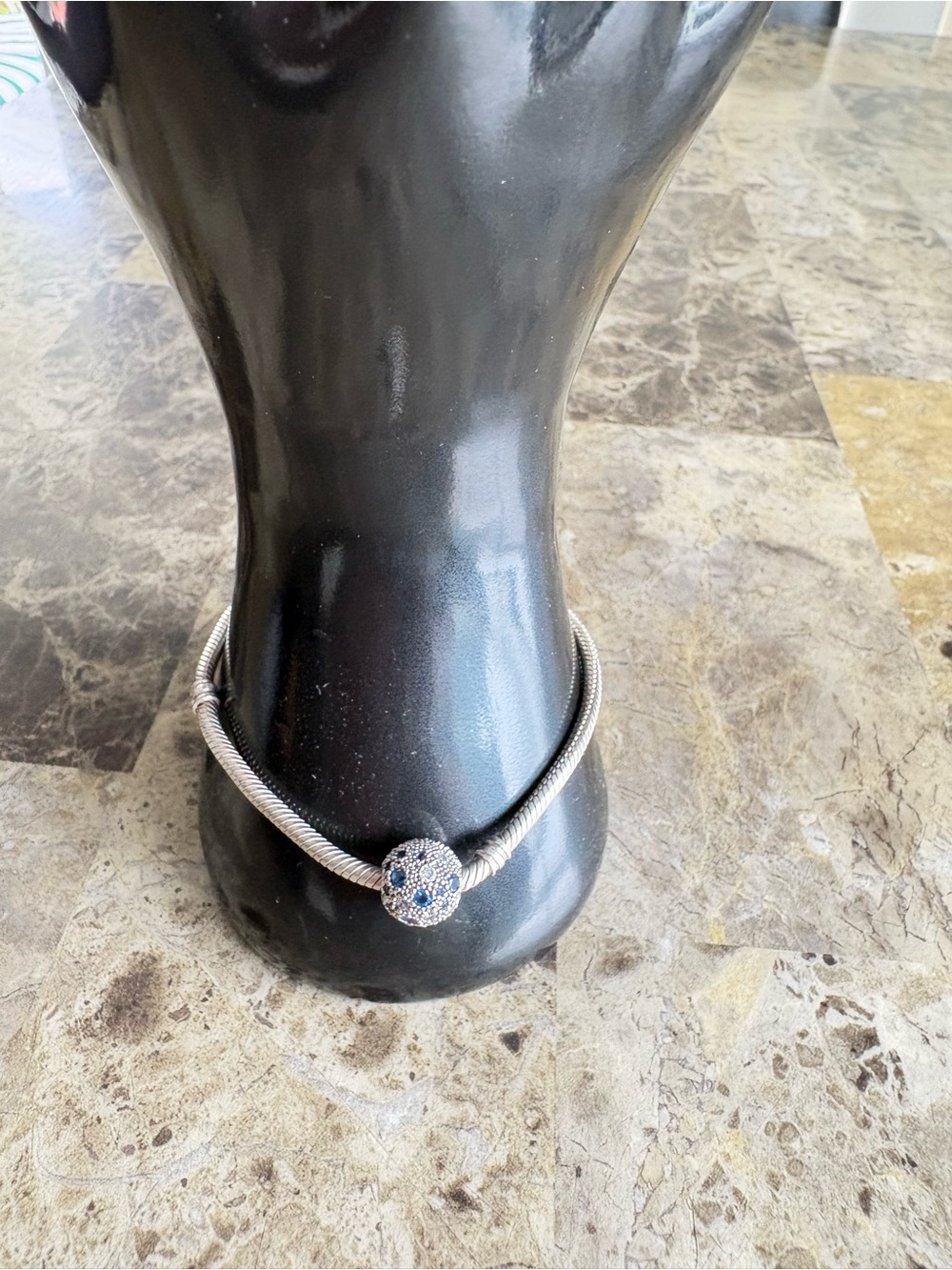 Pandora Ocean Blue Mosaic Pave CZ Ball Charm